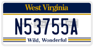 N53755A  license plate in WV