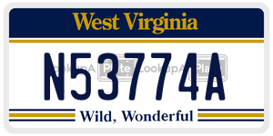 N53774A  license plate in WV