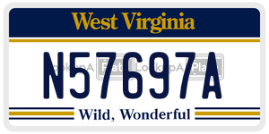 N57697A  license plate in WV
