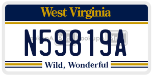 N59819A  license plate in WV