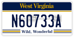 N60733A  license plate in WV