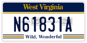 N61831A  license plate in WV