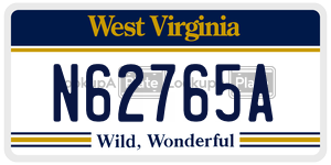 N62765A  license plate in WV
