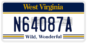 N64087A  license plate in WV