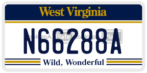 N66288A  license plate in WV