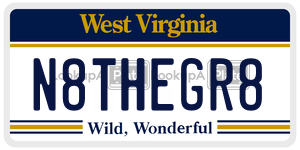 N8THEGR8  license plate in WV