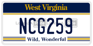 NCG259  license plate in WV