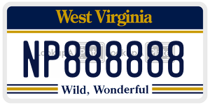 NP888888  license plate in WV