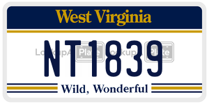 NT1839  license plate in WV
