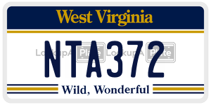 NTA372  license plate in WV