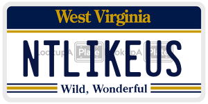 NTLIKEUS  license plate in WV
