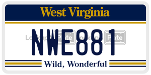 NWE881  license plate in WV