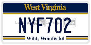 NYF702  license plate in WV