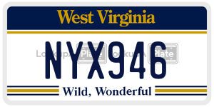 NYX946 license plate in West Virginia