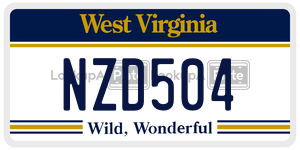 NZD504  license plate in WV