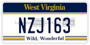 NZJ163 license plate in West Virginia