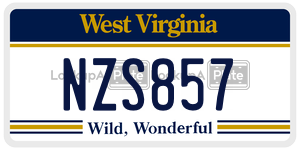 NZS857  license plate in WV