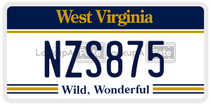 NZS875  license plate in WV