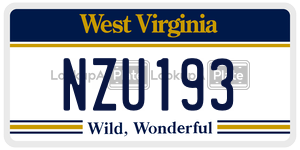NZU193  license plate in WV