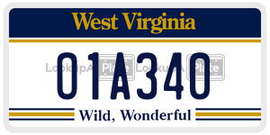 O1A340  license plate in WV