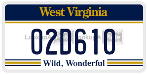 O2D610  license plate in WV
