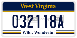 O32118A  license plate in WV