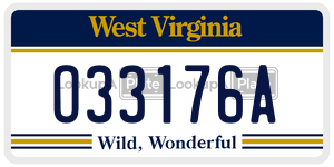 O33176A license plate in West Virginia