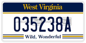 O35238A  license plate in WV