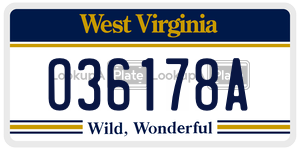 O36178A  license plate in WV