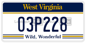 O3P228  license plate in WV