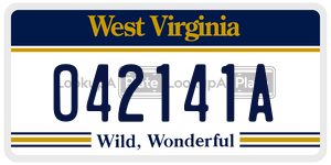 O42141A  license plate in WV