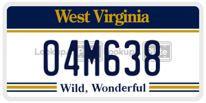 O4M638  license plate in WV