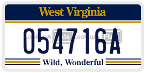 O54716A  license plate in WV