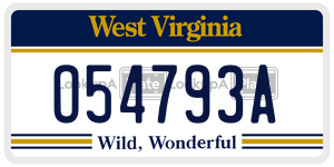 O54793A  license plate in WV