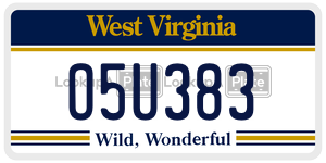 O5U383  license plate in WV