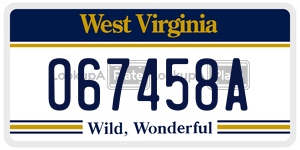 O67458A  license plate in WV
