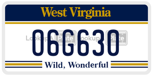 O6G630  license plate in WV