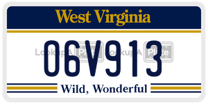 O6V913  license plate in WV