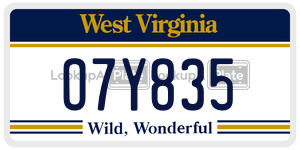 O7Y835  license plate in WV