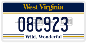 O8C923  license plate in WV