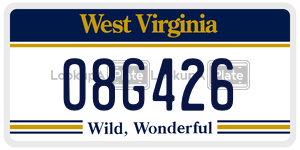 O8G426  license plate in WV