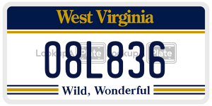 O8L836  license plate in WV