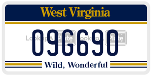 O9G690  license plate in WV