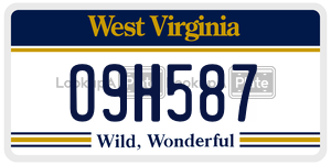 O9H587  license plate in WV