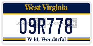 O9R778  license plate in WV
