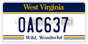 OAC637  license plate in WV