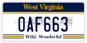 OAF663  license plate in WV