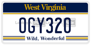 OGY320  license plate in WV
