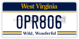 OPR806  license plate in WV