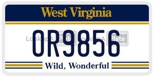 OR9856  license plate in WV